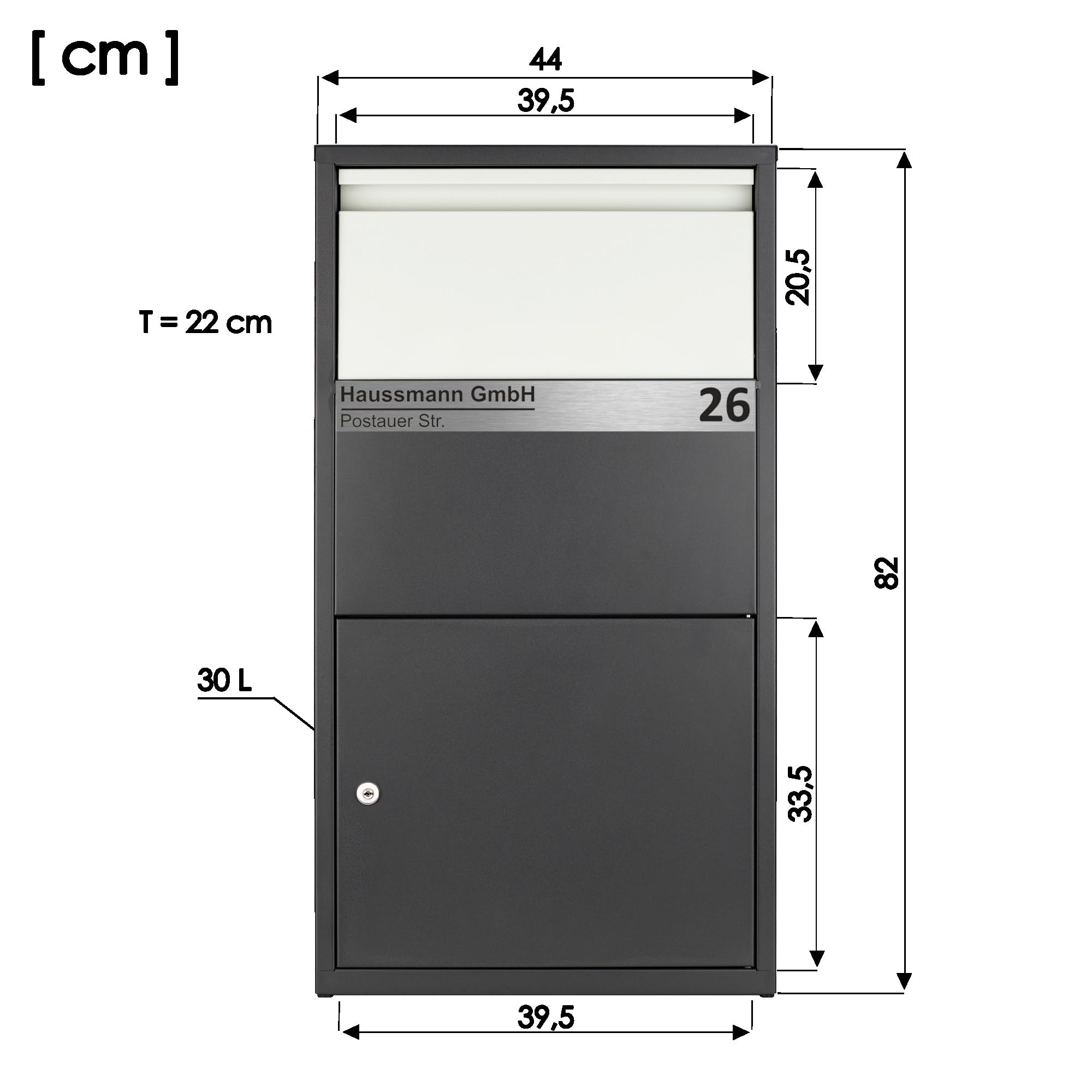 Haussmann BOX390 - Buzón para paquetes (tamaño XXL, incluye 4 llaves)