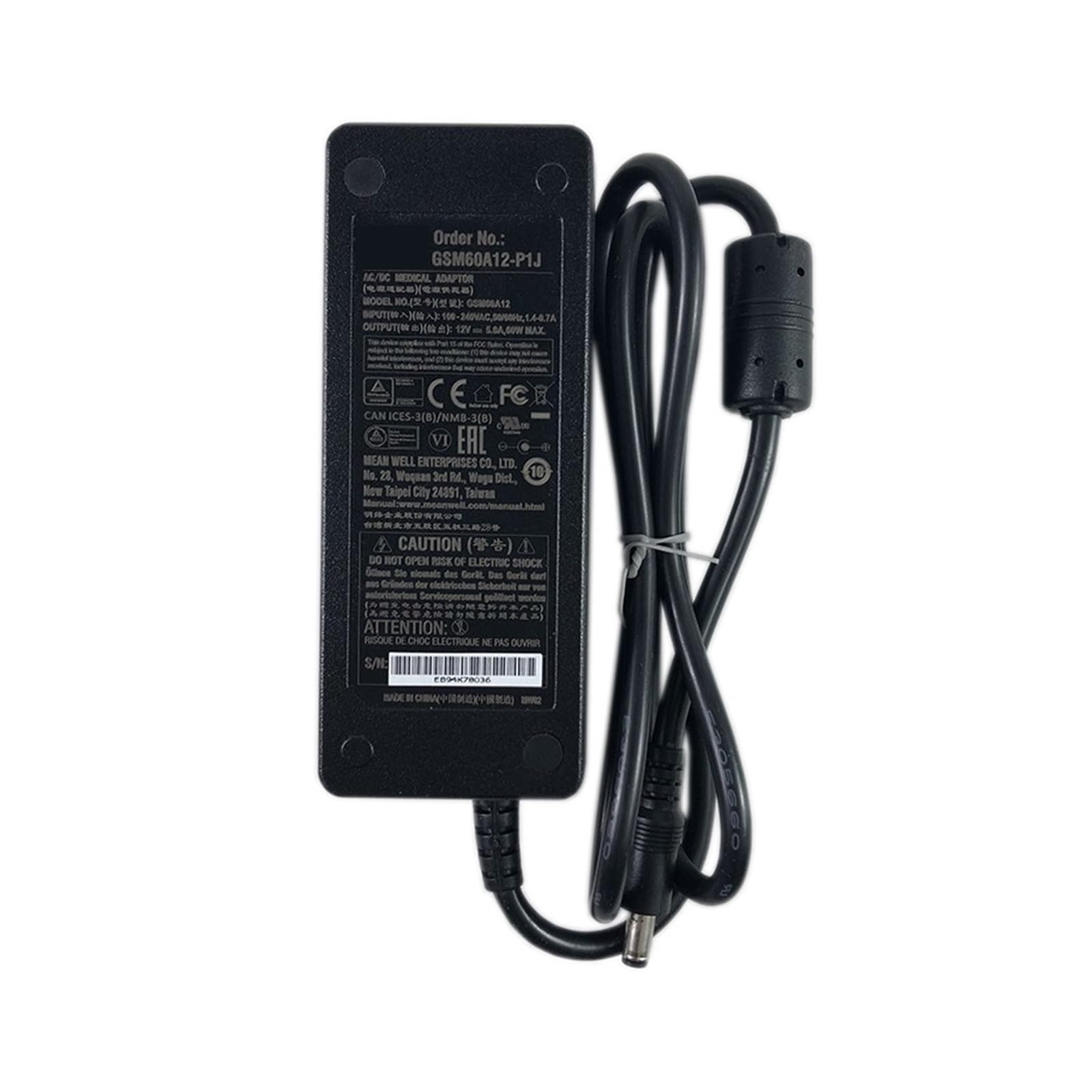 Adaptateur secteur GSM60A12-P1J contre les baisses de tension alimentation stable 12V 5A 60W