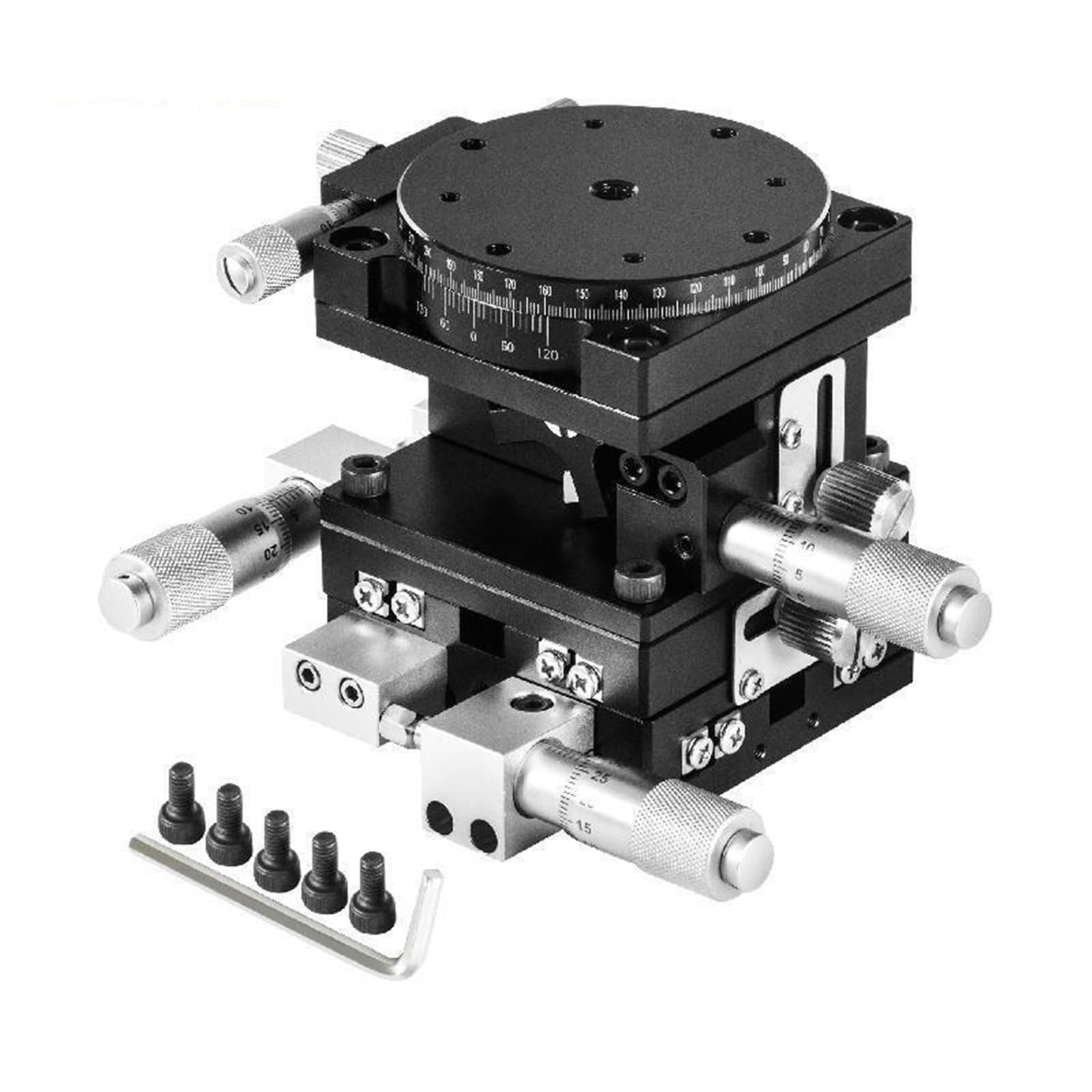 YFBCMXSKG Linear Stage 4 Axles 60 x 60mm Trimming Platform Bearing Tuning Platform Slide Table 4 Directions Manual Linear Stage Durability, Efficience(60 x 60 mm)