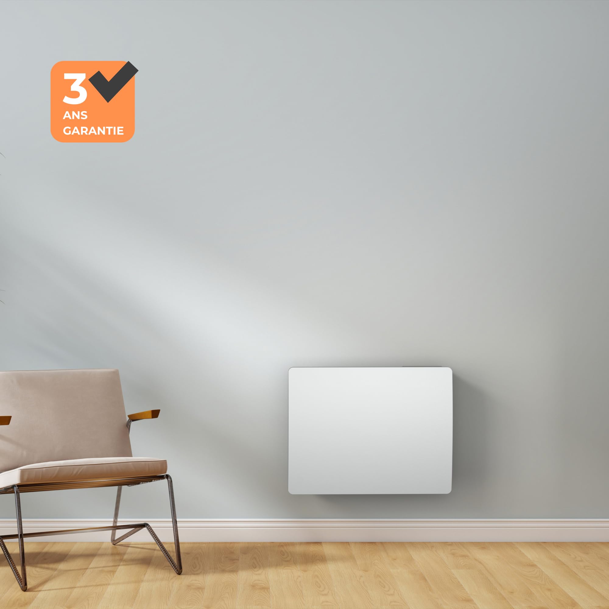 Ceramiczny grzejnik elektryczny bezwładnościowy + folia grzewcza 1000 W Programowalny termostat Cosyup Emea biały 3 lata