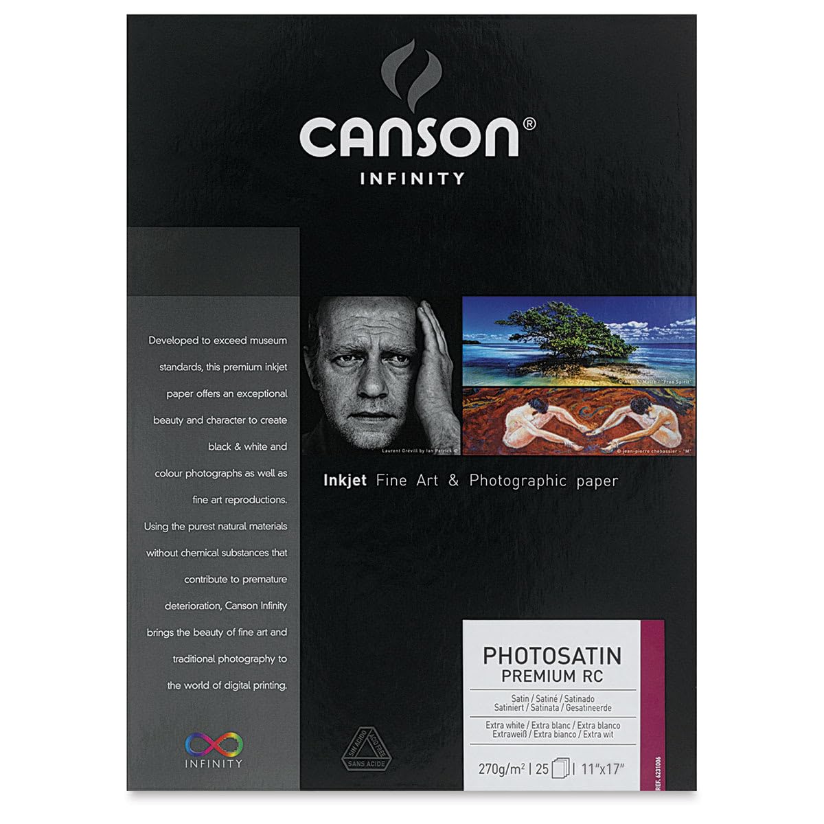 Canson Infinity PhotoSatin Fine Art Paper, 270 Grammi, 28 cm x 43 cm, 25 Fogli