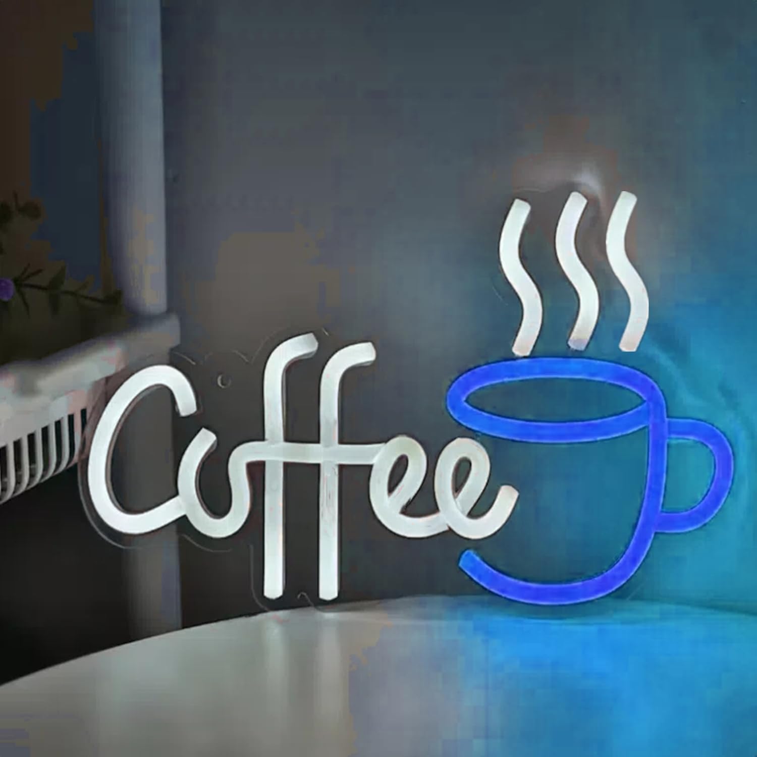 Insegna Luminosa A LED Per Bar E Caffè - Cartello NEONGRAND Fai Da Te 43x33cm, Scritta 'Coffee' Con Dimmer E Alimentazione USB, Luce Notturna Per Arredo Negozi E Camere