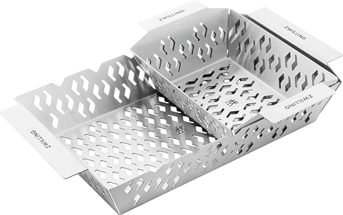 ZWILLING BBQ+ Grillkörbe-Set, 2-tlg., Edelstahl, für Gemüse, Fisch und Fleisch, stapelbar, spülmaschinengeeignet, silber ZWILLING BBQ+ Grillkörbe-Set, 2-tlg., Edelstahl, für Gemüse, Fisch und Fleisch, stapelbar, spülmaschinengeeignet, silber