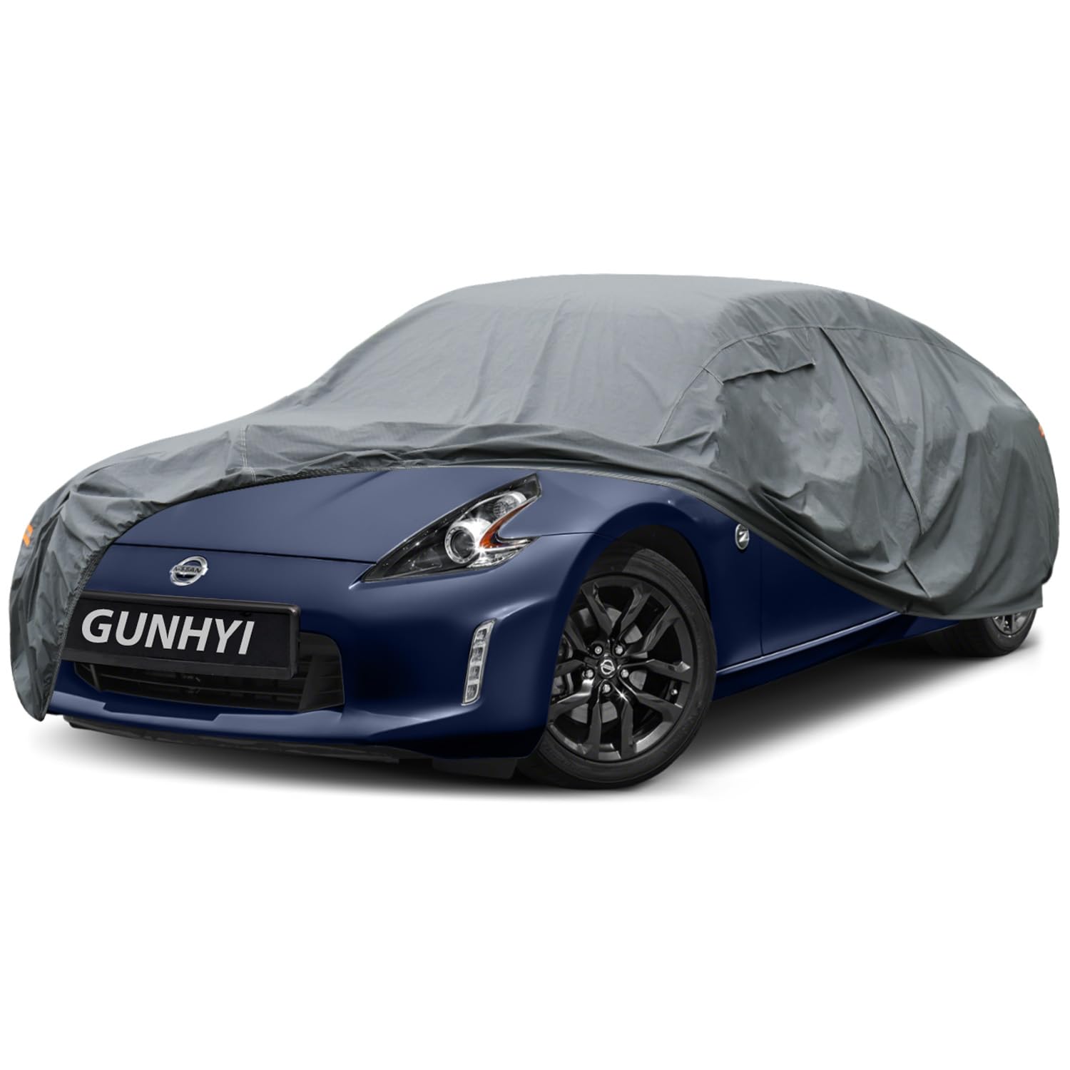 GUNHYI Premium Car Cover Custom Fit Nissan 370Z, 16 Layers Heavy Duty Car Cover Waterproof All Weather with Zipper Door for Sun Rain Snow Dust Uv Protection