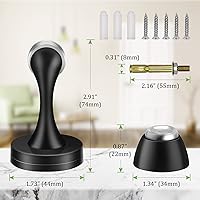 Vista 2 de Topes magnéticos para puerta, topes de puerta negros para la parte inferior de la puerta, montaje en pared, protector de pared magnético resistente