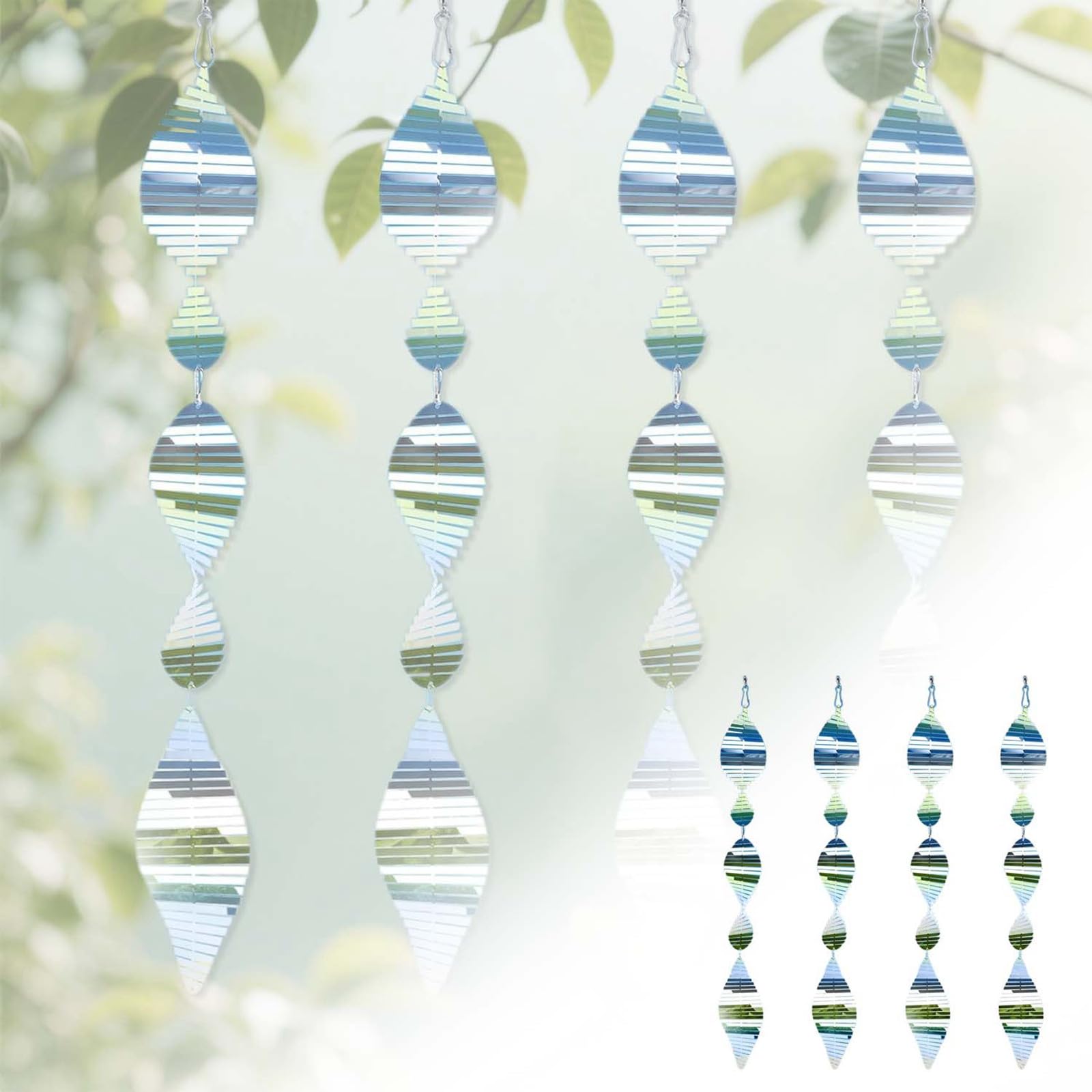 GPAHRRDNIJ Stainless Steel Bird deterrents for Outside,3D Bird Scarer Devices Set Pigeon Deterrent,Bird Reflectors to Keep Birds Away Woodpecker Deterrent for House,Patio Crow Deterrent (Silver 3pcs)