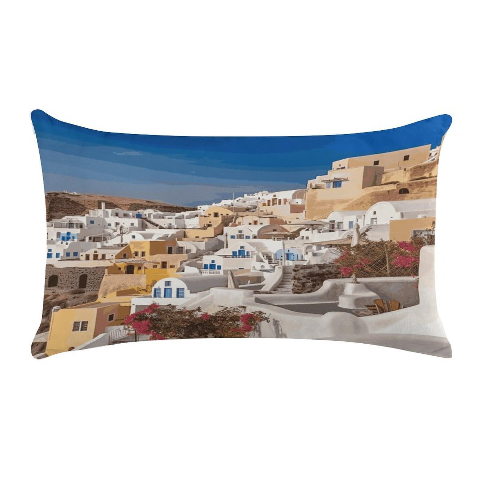 Wsoihfec Style Santorini Towncushion Case Throw Pillow Cover