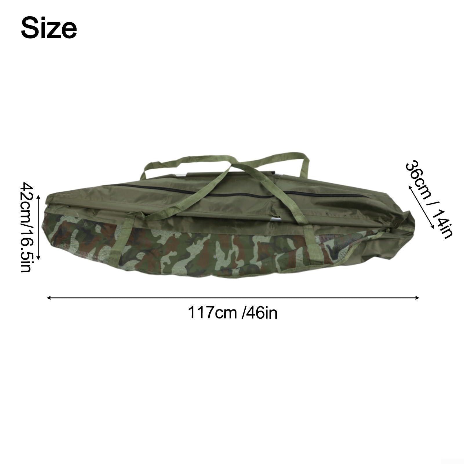 Sac de transport de pêche en tissu Oxford avec règle étanche, 117 cm, rangement pour mesure de carpe