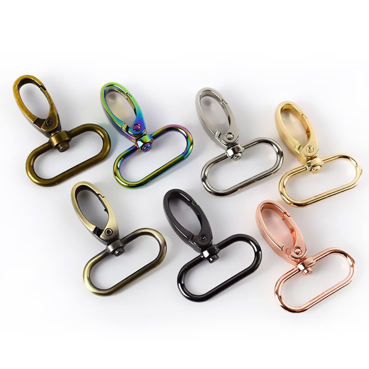 20 Uds. De Cierres De Langosta Giratorios De 16mm, Llavero De Aleación De Zinc, Gancho a Presión con Anillo Ovalado para Fabricación De Joyas, Bolsos, Clips De Cordón