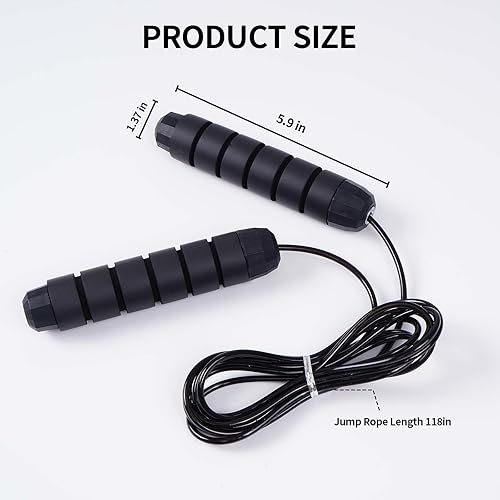Miniatura 3 de Jump Rope, Jump Ropes for Fitness, Jump Rope for Men Women, Skipping Rope with Ball Bearings, Adjustable Jump Ropes,Tangle-Free Rapid Speed Jumping