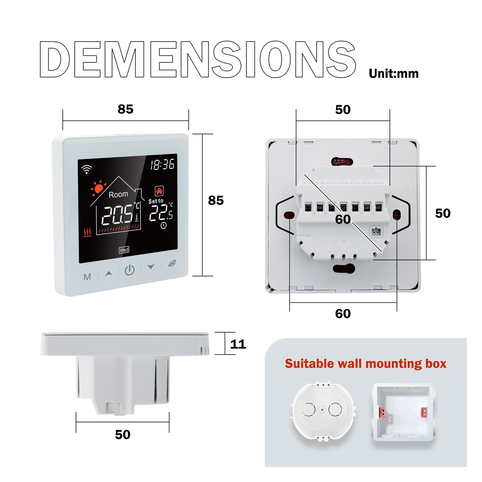 Termostat cyfrowy, Termostat do kotła gazowego, ogrzewanie podłogowe Tuya inteligentny regulator temperatury w pomieszczeniu działa na ekranie LCD domu(Floor Heating)