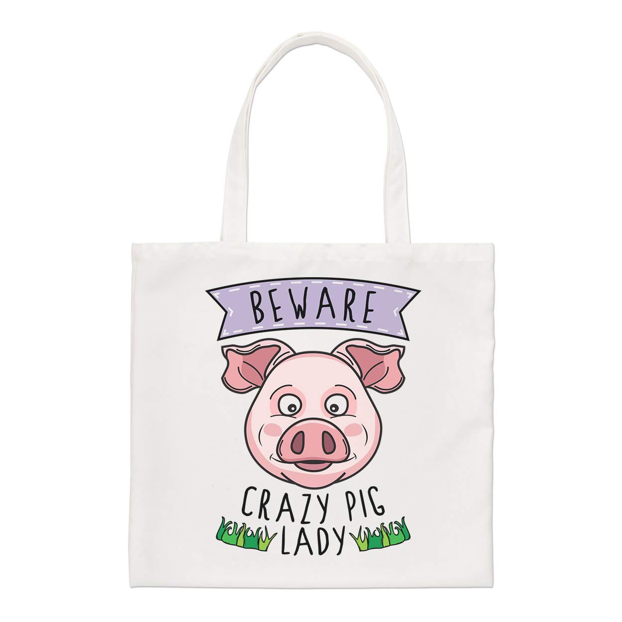 Beware Crazy Pig Lady Regular Tote Bag