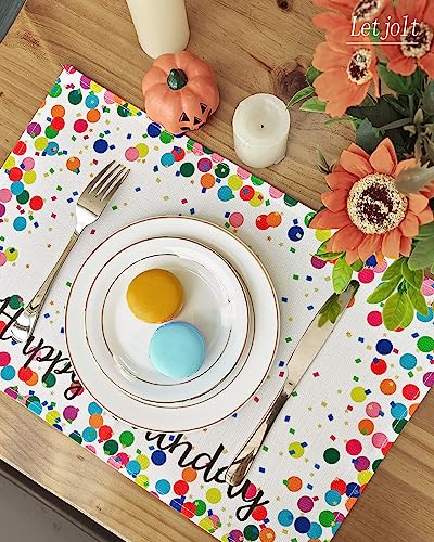 Letjolt Birthday Placemat Happy Birthday Sign Birthday Table Mats White Birthday Table Decorations Birthday Party Supplies thumb #2