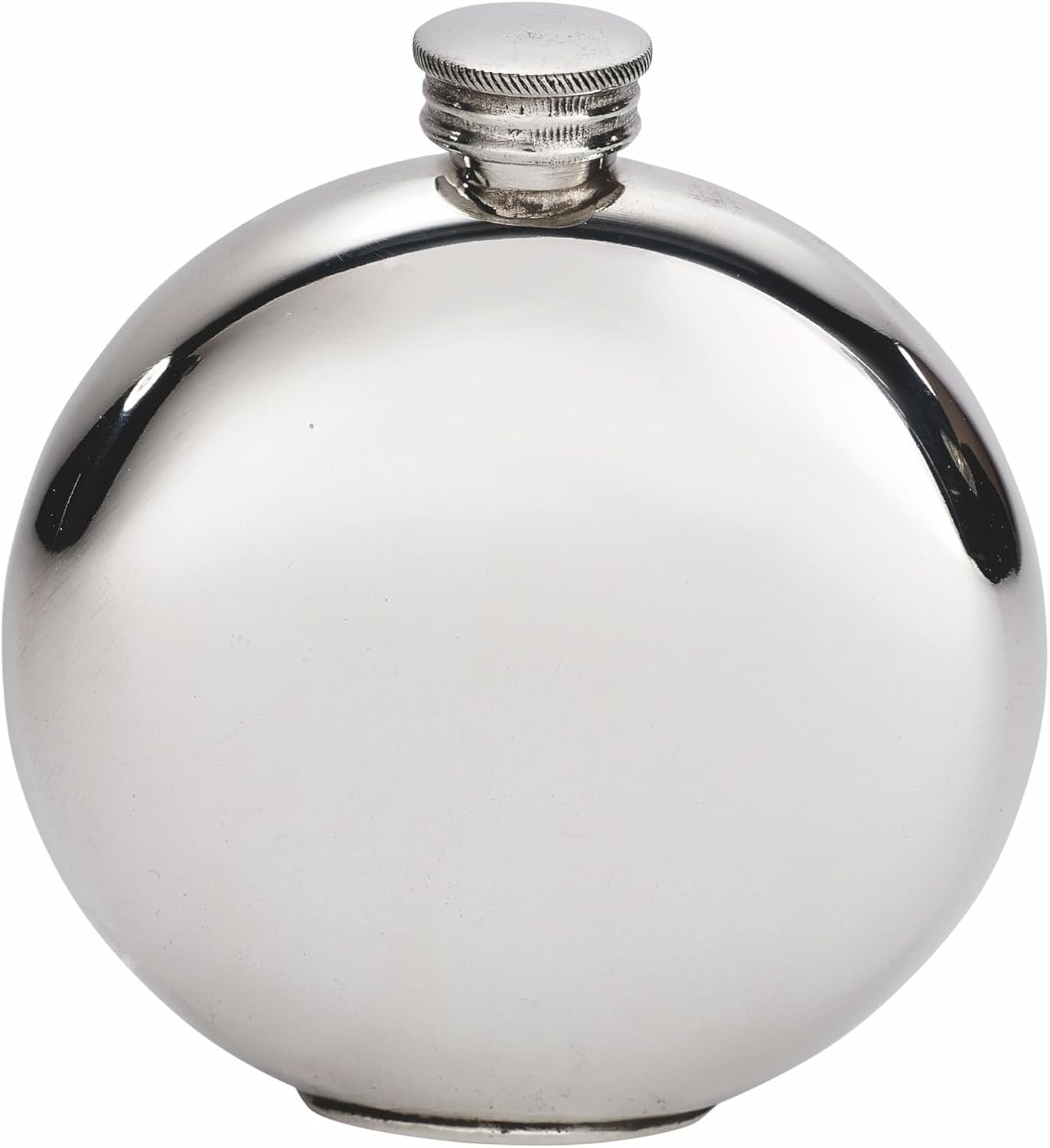 Wentworth Pewter - Sunfish Round Pewter Flask, Spirit Flask, 6oz Capacity