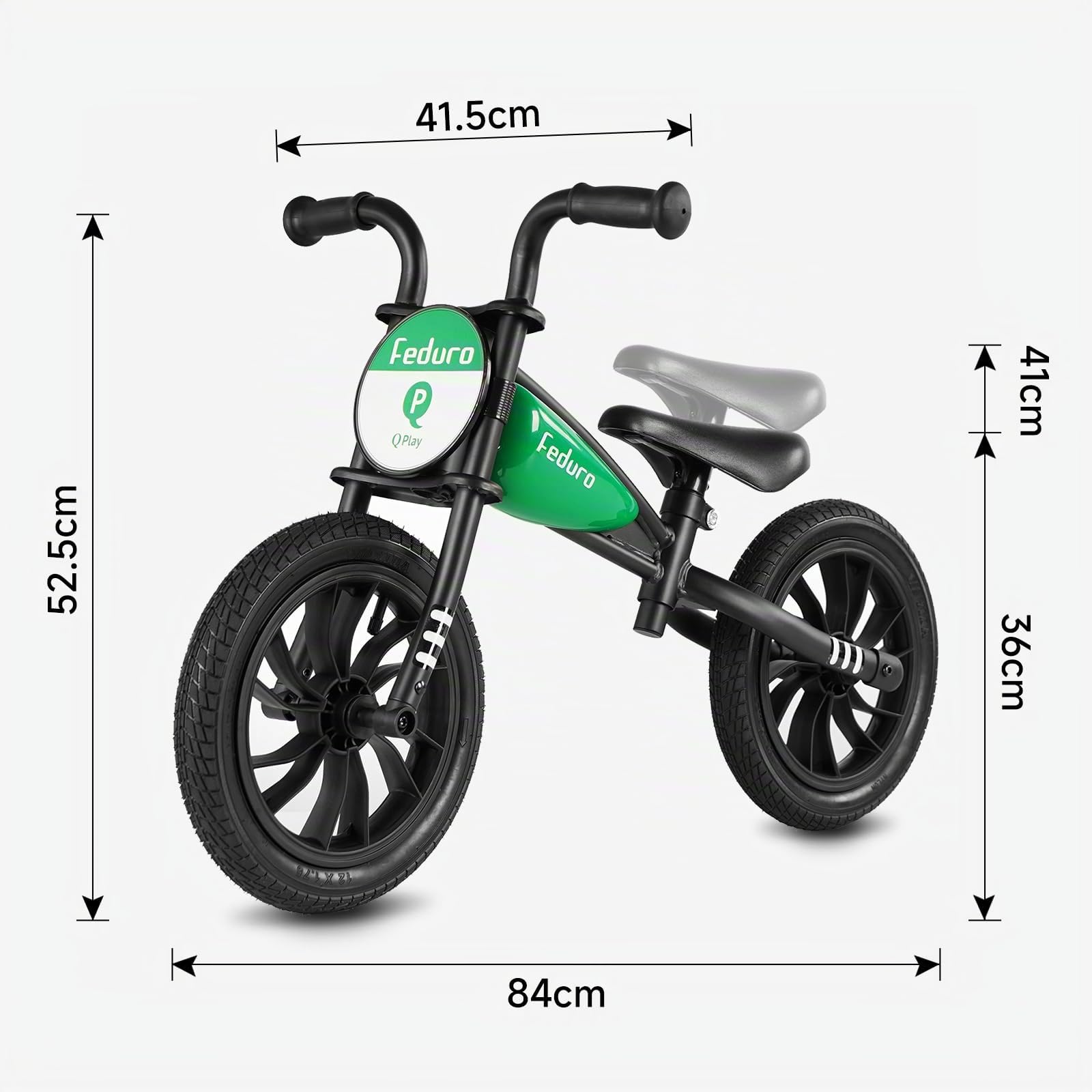 QPLAY Draisiennes pour enfants garçons et filles âgés de 3 à 6 ans, vélo d'équilibre sans pédale de 30,5 cm avec siège réglable – Jouet cadeau de style course