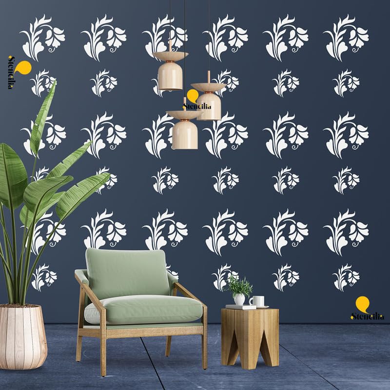 Stencilia Boho Chic Wall Stencils Reusable Latest Stencil for Wall Painting for Leaving Room 16x24 inch - Suitable for Wall Painting, Room Decor and Craft - WallStencils-131