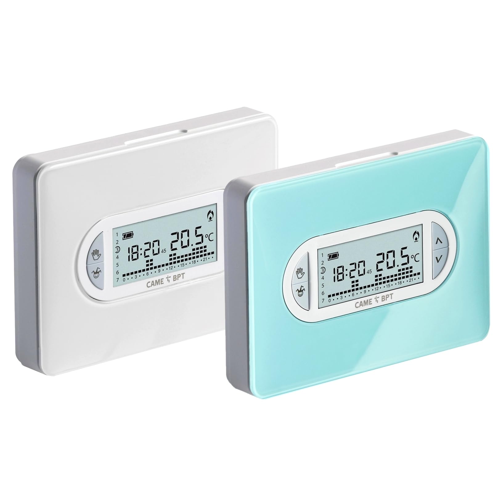Dieffematic CAME TH/450 Cronotermostato Elettronico Settimanale - Termostato Digitale Programmabile per Casa, Colore Bianco con Cover Intercambiabili
