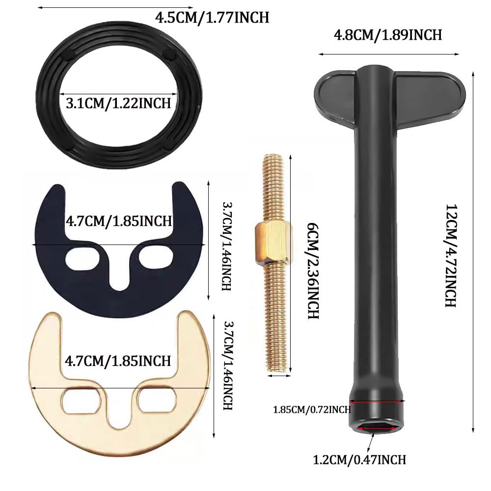 Grifo monomando | Juego de reparación de 5 piezas con pieza negra en forma de herradura, pieza de cobre, arandela, tornillo de montaje y casquillo para una instalación segura del grifo