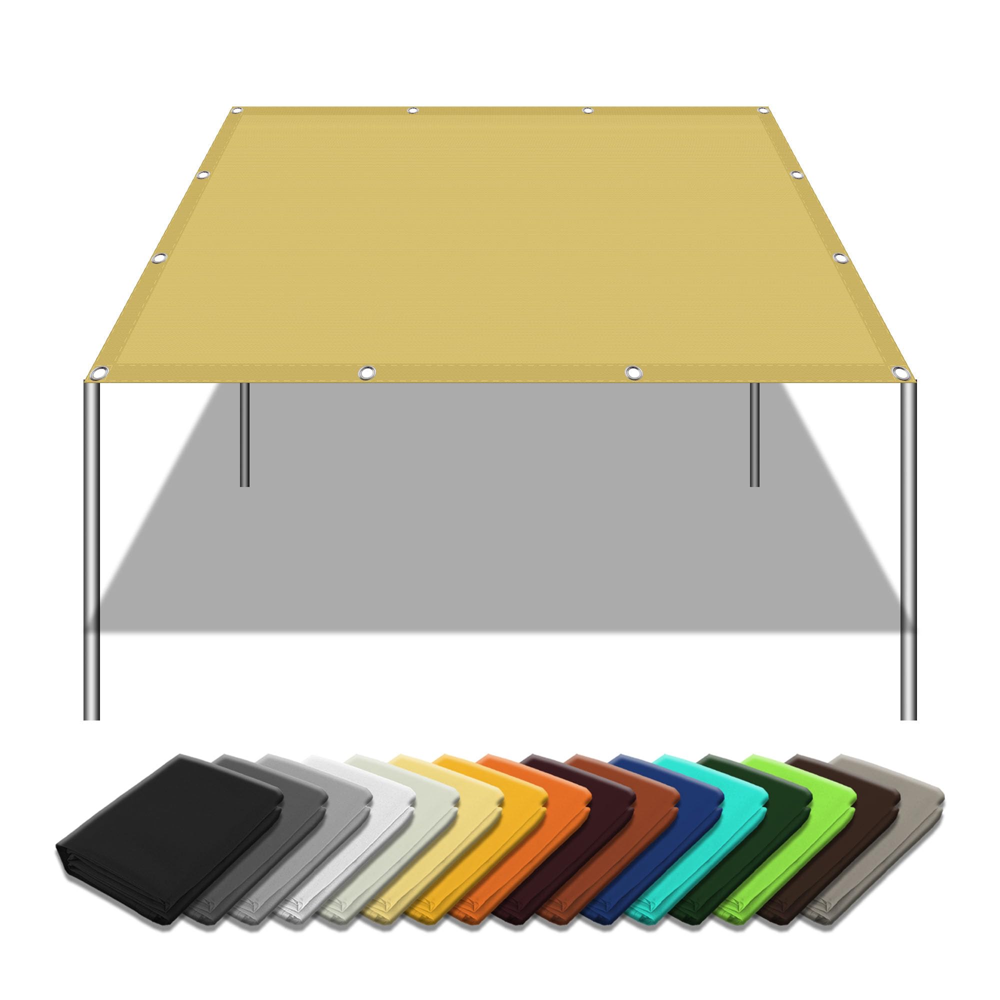 Voile d'ombrage rectangulaire 0.8x3.2 m jaune sable pour balcon et terrasse