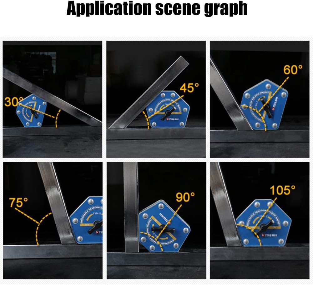 Magnetic Welding Locator Switchable Hex Strong Multi Angle Suction 30 to 50kg FM4 M