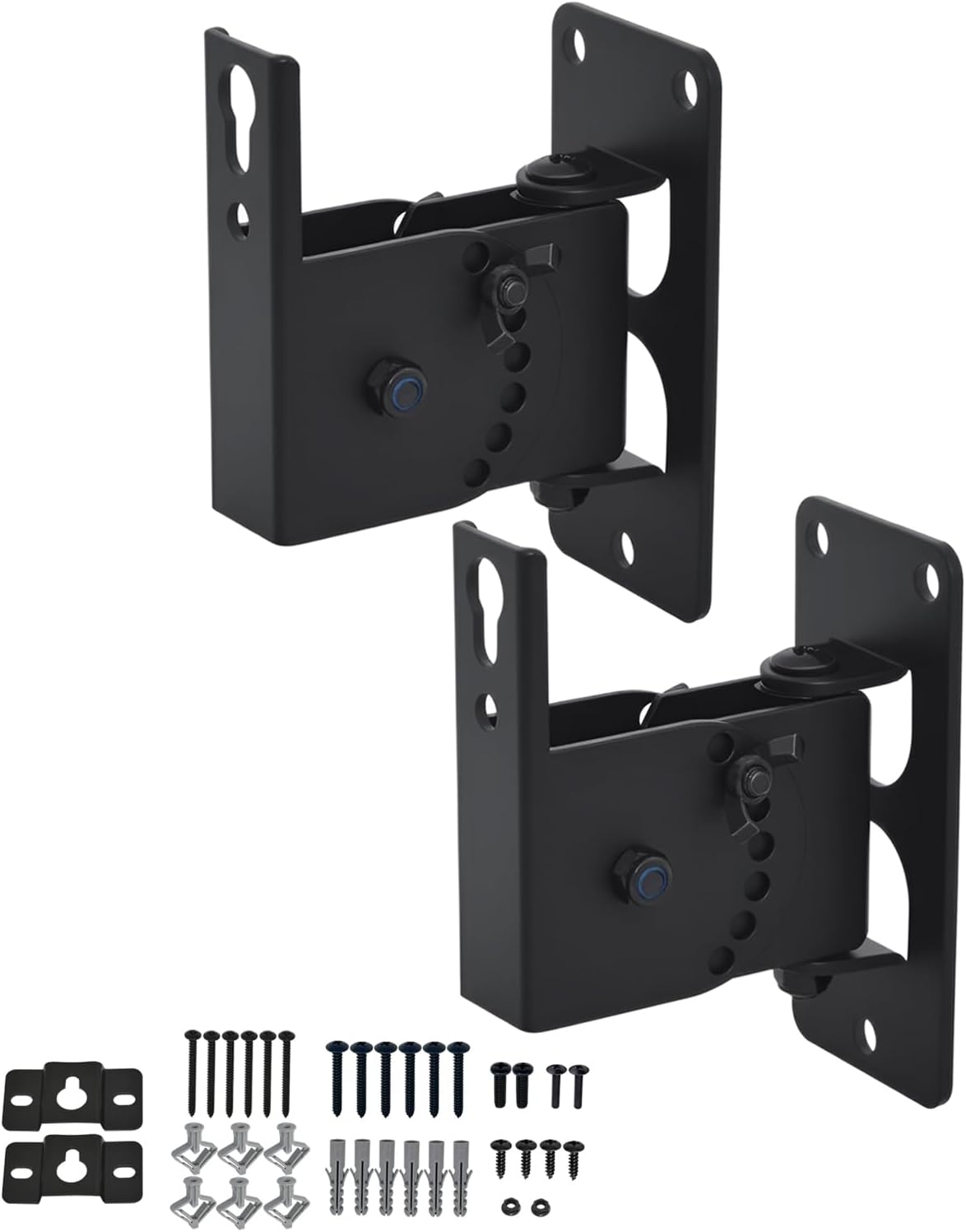 Speaker Wall Mount,Wall Speaker Mount Brackets for Small Speakers Swivel & Tilt,Hold up to 30lbs,DX-618 (2 Packs Black)