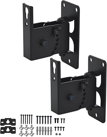 Speaker Wall Mount,Wall Speaker Mount Brackets for Small Speakers Swivel & Tilt,Hold up to 30lbs,DX-618 2 Packs Black