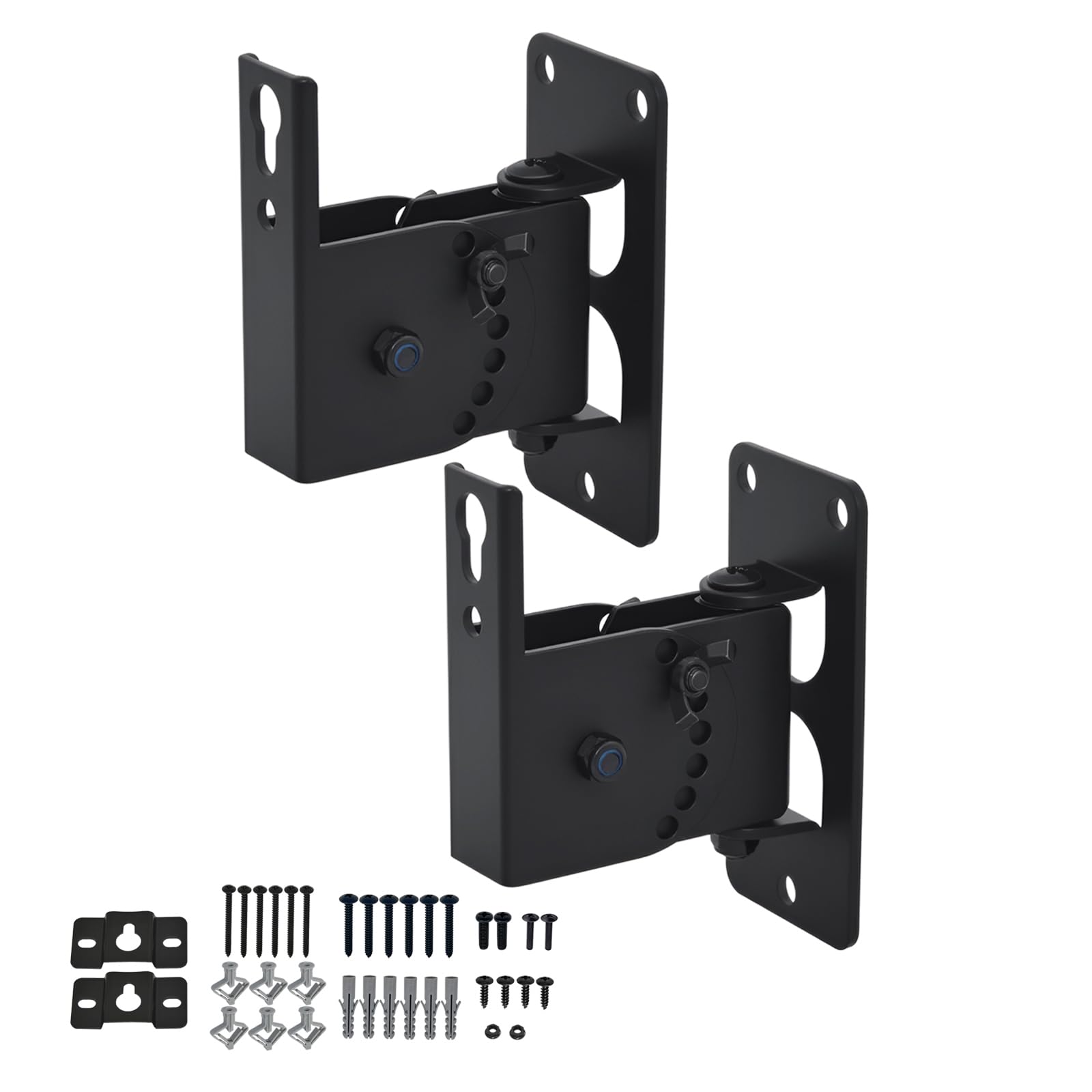 Supporto da parete per altoparlante, supporto da parete per altoparlanti piccoli, girevole e inclinabile, portata fino a 13,6 kg, DX-618 (2 confezioni nero)