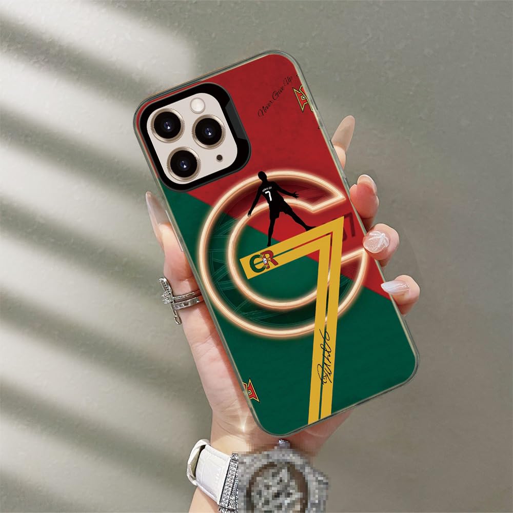Compatible avec iPhone 13 Pro Portugal Soccer Legend Star Jersey No.7, design esthétique et citations classiques, anti-chute, anti-chocs