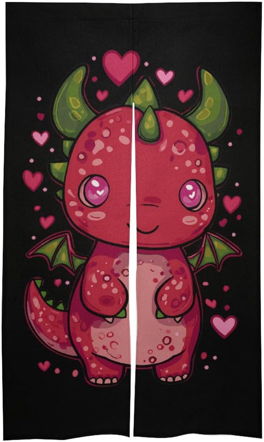 Valentine Dragon Fruit Doorway Curtain Insulated Room Divider Drapes | white linen,privacy curtains