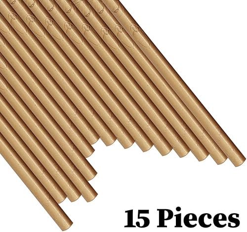 Miniatura 3 de 15 barras de sellado de cera para pistola de pegamento para sello de cera, varillas de sellado de cera marrón para invitaciones de boda, tarjetas,