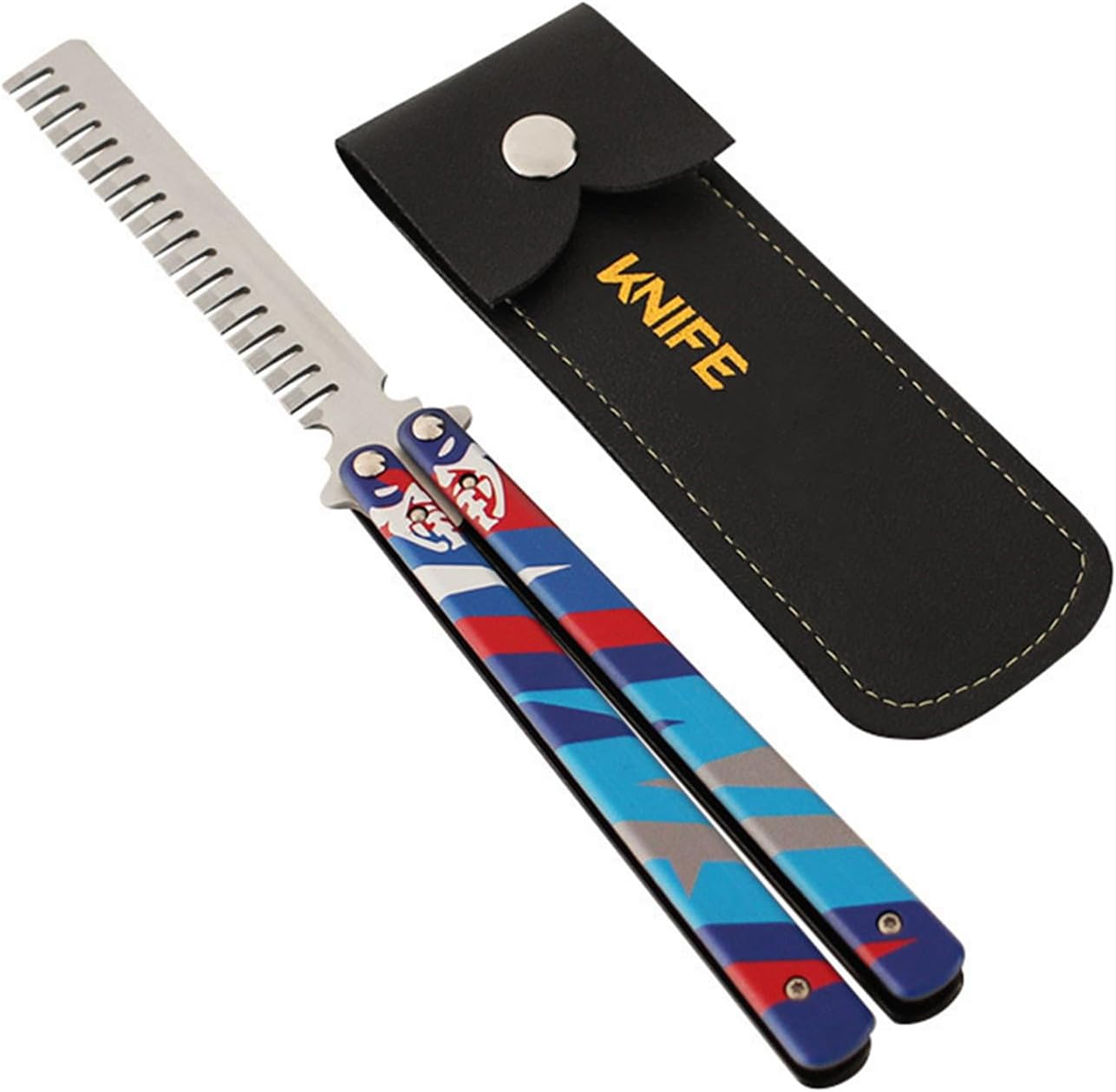 Gullveig Butterfly Knife Trainer - Butterfly Knife Comb, Training Butterfly Knife, Safety Practice Comb Knife, Durable Butterfly Comb - 1 Piece