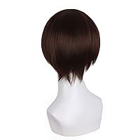 Vista 4 de Peluca lacia y corta MapofBeauty, Café Oscuro