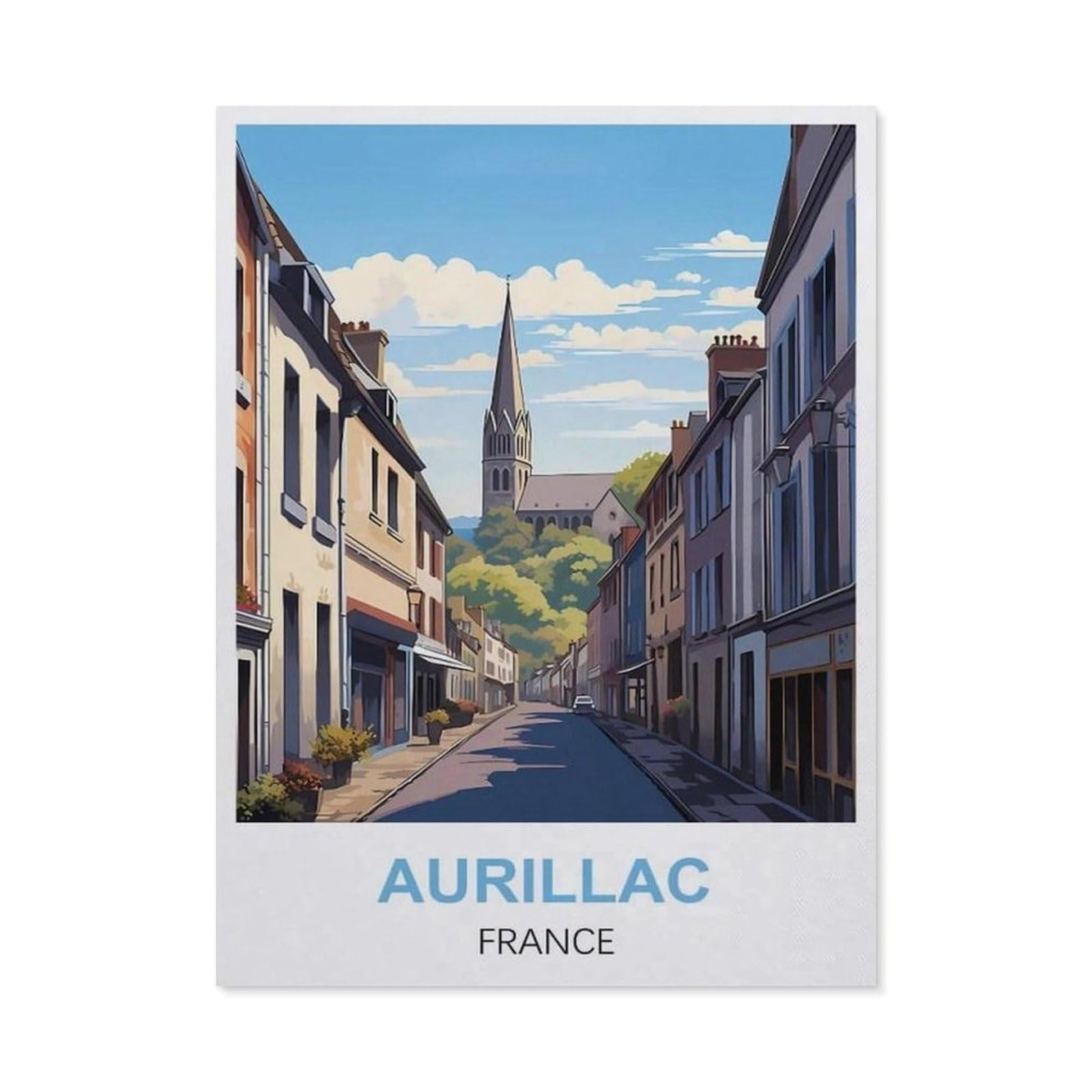 Vintage Metal Tin Sign，Aurillac France(30x40cm）