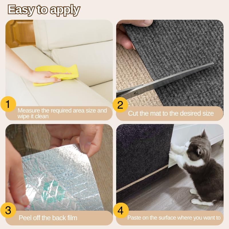 78.7インチx15.75インチ 猫 引っ掻きカーペットマット 家具プロテクター DIYキャットタワーカバー 交換用パッド 粘着トリ