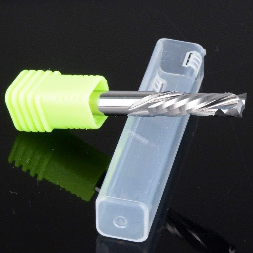 2pc 6x22mm Carbide End Mill Cutter UP Down Cut Two Flutes Spiral Carbide Mill Tool Cutter for PCB Machine Nylon Resin ABS Acrylic Hardwood
