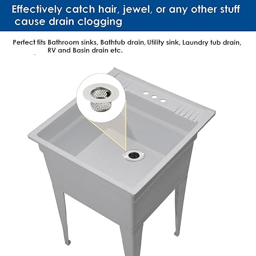 Miniatura 5 de Cubierta de drenaje de bañera, colador de fregadero de baño, atrapa el pelo de drenaje para lavabo de la bañera, tamaño de orificio de 1.55 a 1.8