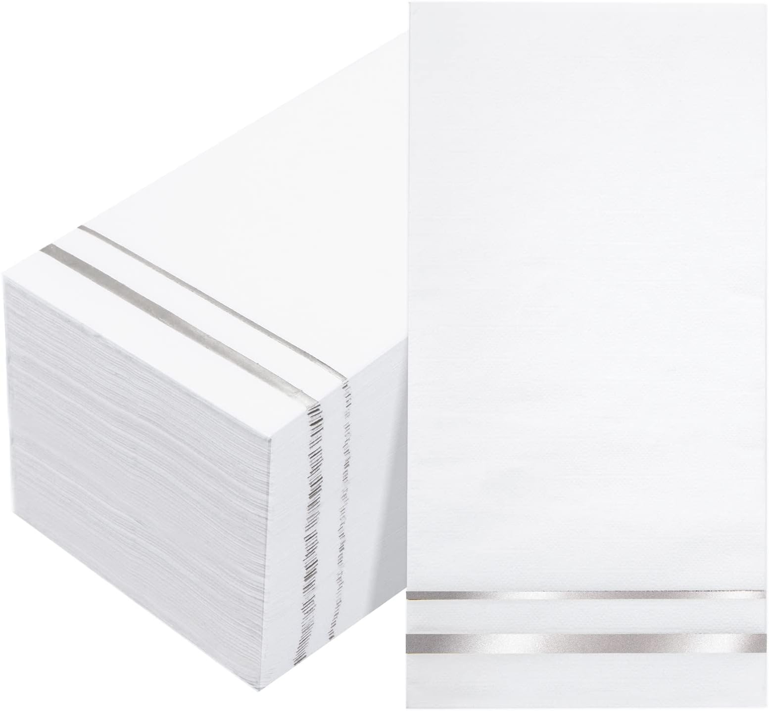 BUCLA 100-Count 3-Ply disposable Napkins - Silver Paper Napkins Disposable Premium Quality - Christmas Napkins/Dinner Napkins Disposable Soft, Absorbent for Kitchen, Parties, Weddings or Events