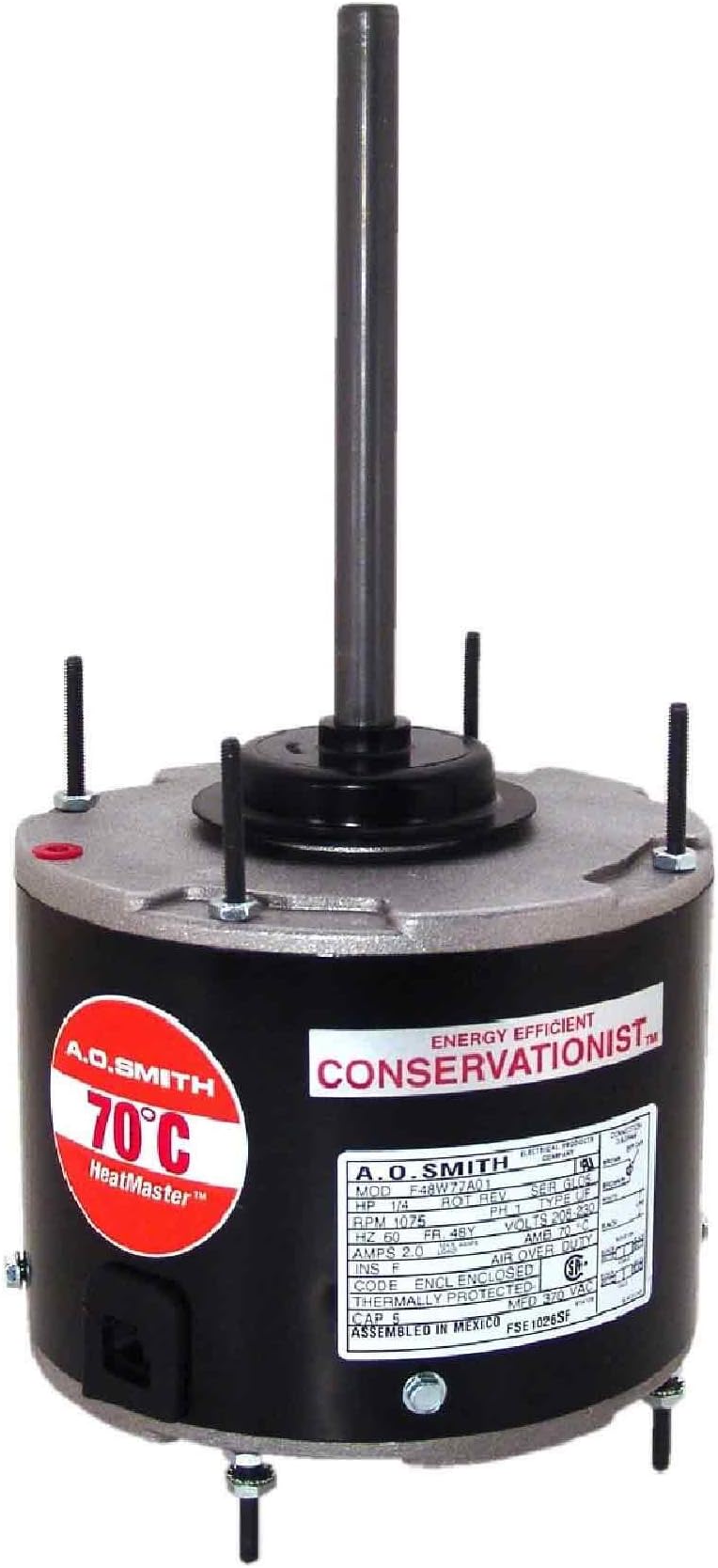 AO Smith ORM5488F Multi-HP, 5.6-Inch Frame Diameter, 1/8 to 1/3 HP, 825 RPM, 208-230-Volt, 2.1-Amp, Sleeve Bearing