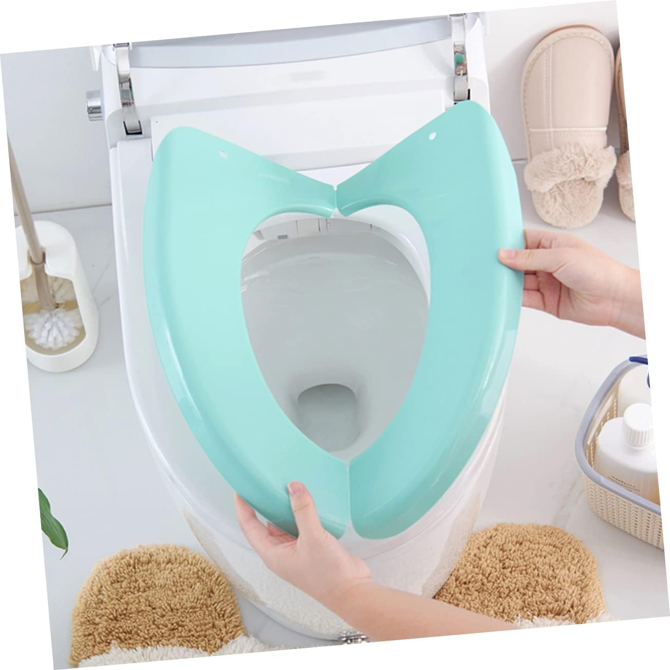 1pc Folding Portable Potty Seat Toilet Seat Cover Travel Potty Training for Home Travel