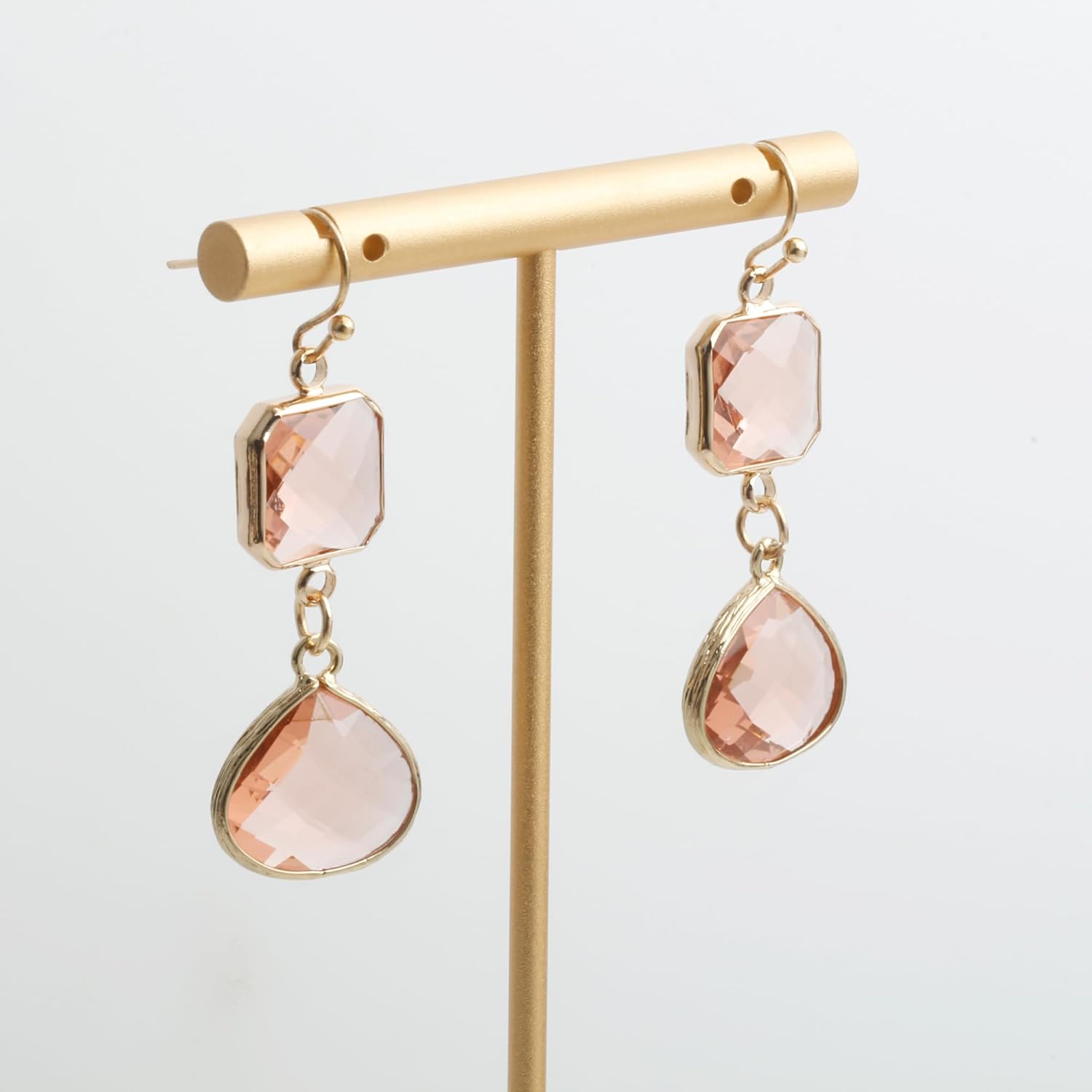 Topaz Dangle Earrings for Women Handmade Crystals Gold Plated Drop Earrings - Image 4