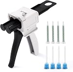 epoxy Gun 50ml Two-Component Glue Gun 2:1or 1:1 epoxy Glue Gun Dispensing Gun, Suitable for 1:1/2:1double cartridges, with 8pcs Mixing Nozzle (1:1)