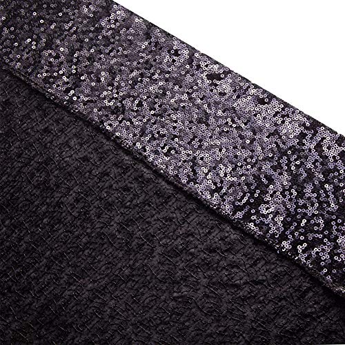 Squarepie Sequin Backdrop Not See Through Thick Background Glitter Curtain For Party 6Ft X 6Ft Black #TOP4