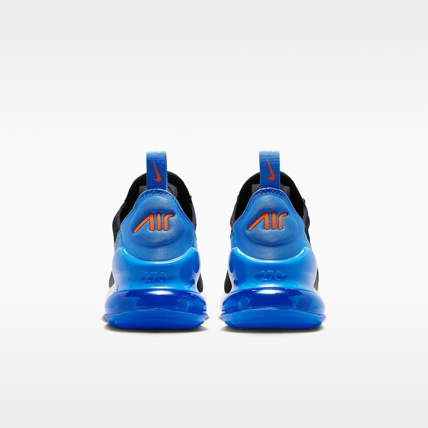 Nike Air Max 270 Big Kids' Shoes (Black/Blue Crystal/White/Turf Orange)