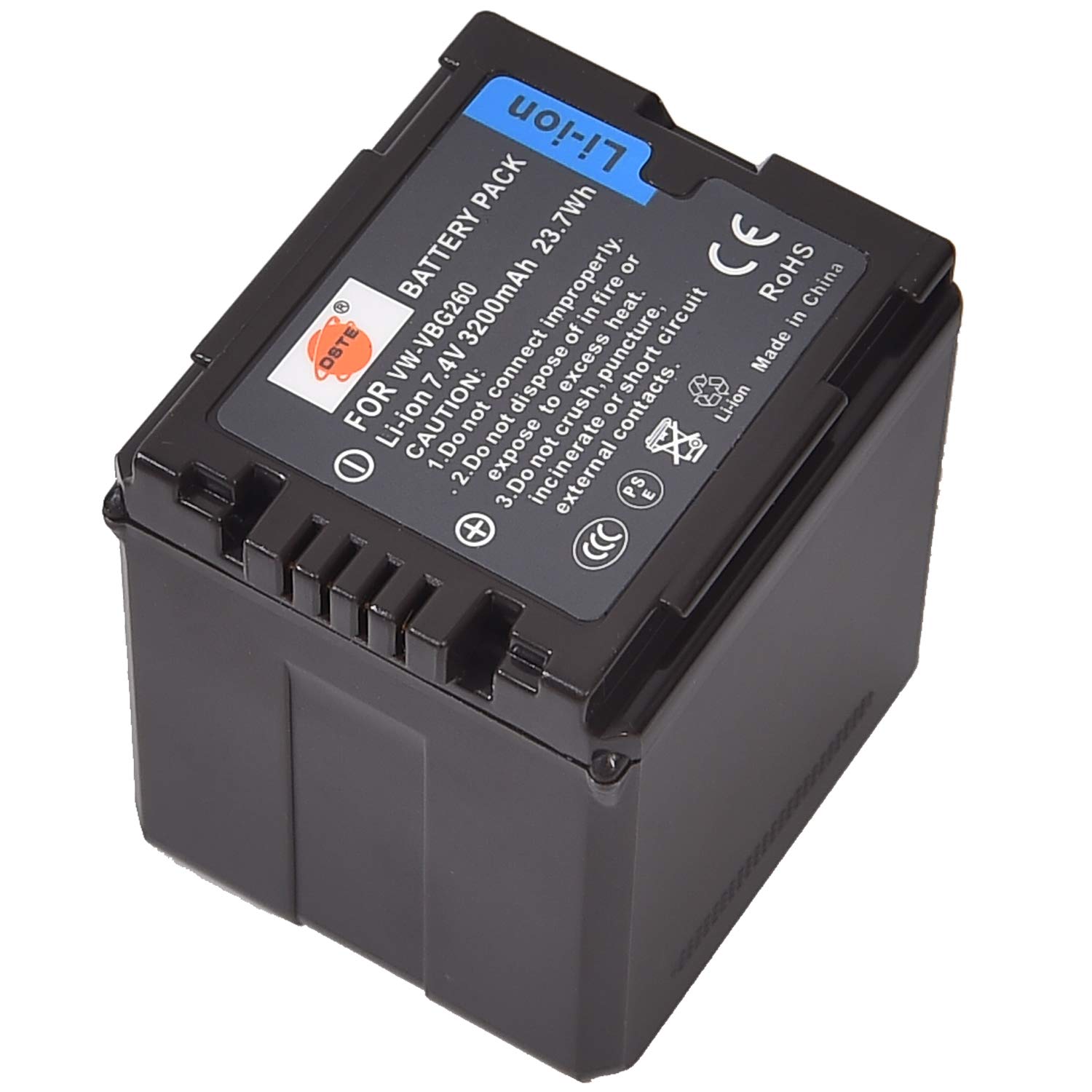 DSTE VW-VBG260 Batterie Compatible pour Panasonic AG-AF100, AG-HMC150, HDC-HS250, HDC-HS300, HDC-HS700, HDC-SD600, HDC-SD700, HDC-SDT750