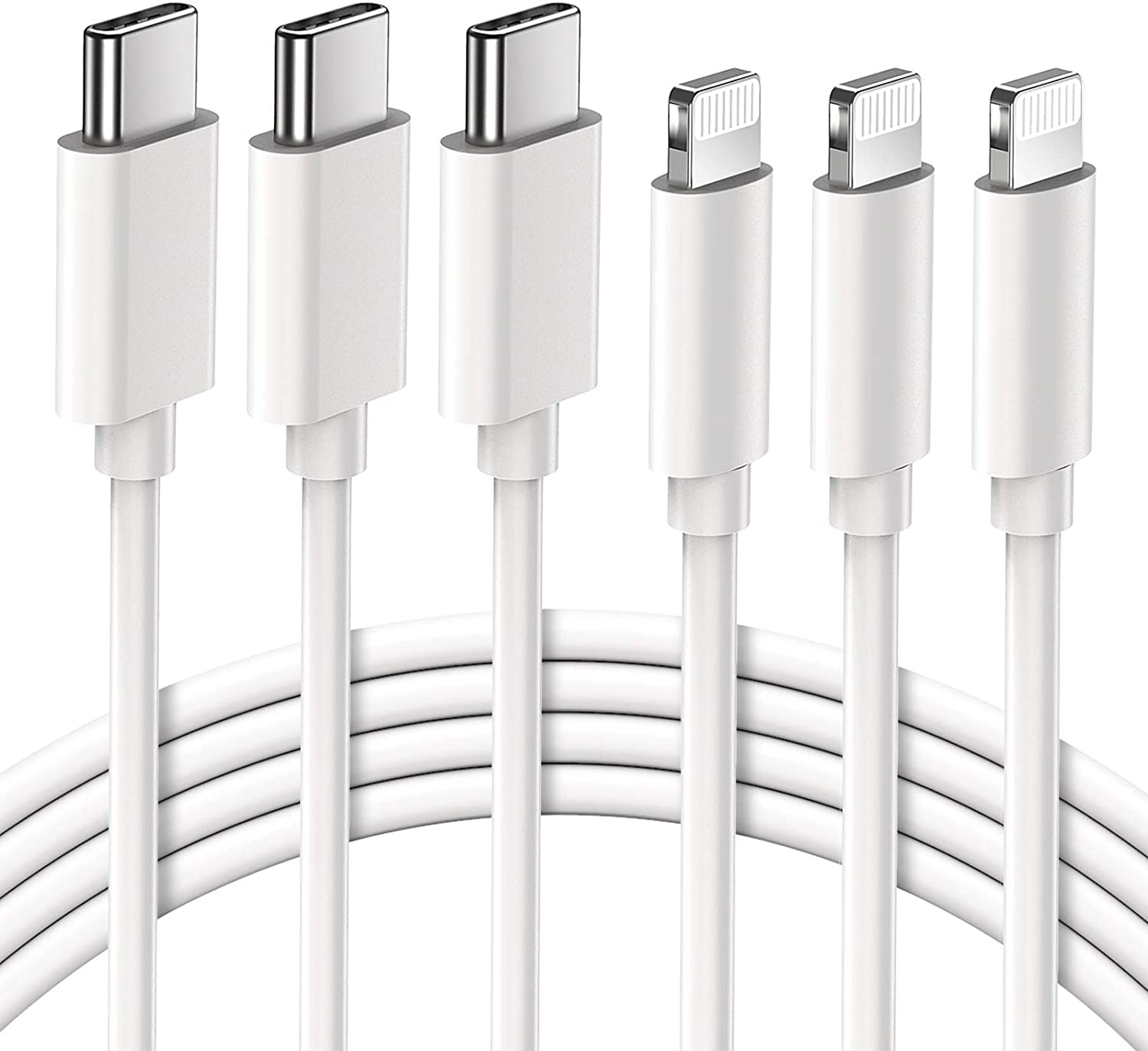 Quntis USB C to Lightning Cable 3 Pack 6FT MFi Certified