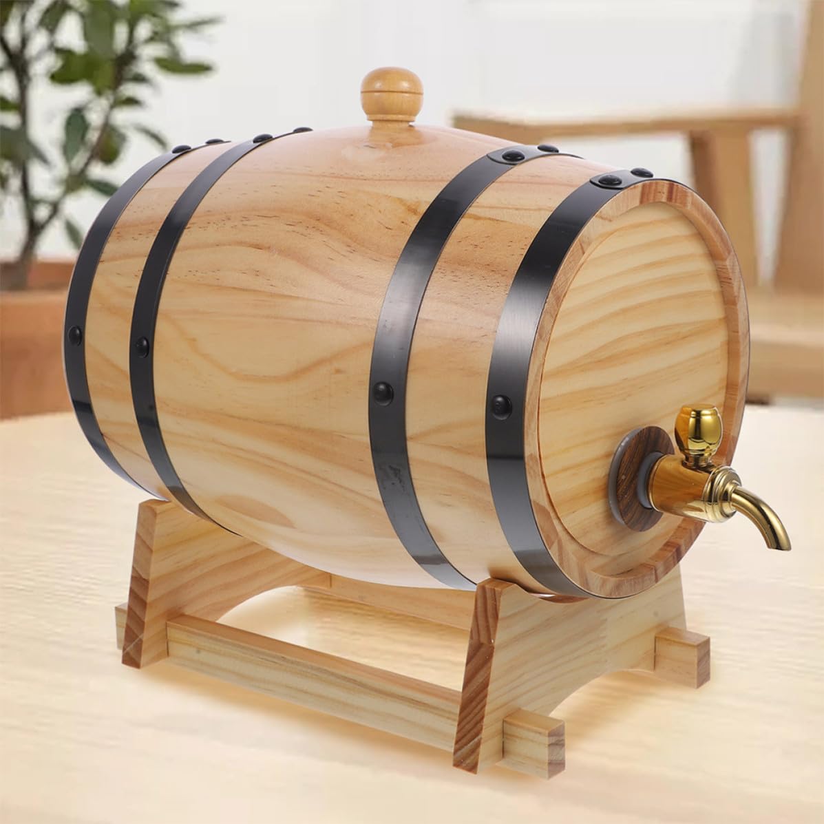 Barril de Vino de Madera con Grifo para Mini Bar y Mostrador