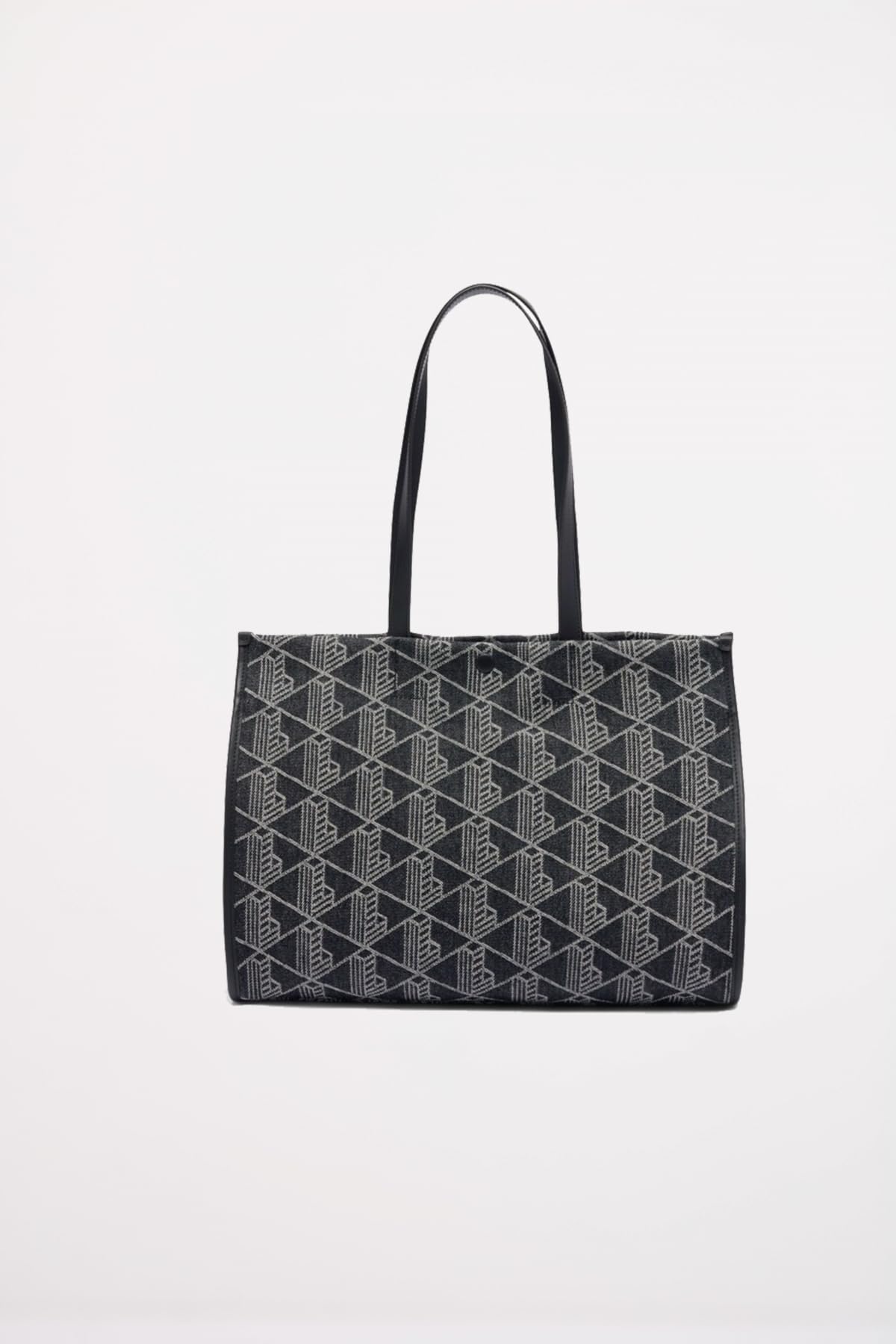 Lacoste Bolsa de reportero para hombre, mono jacquard denim negro