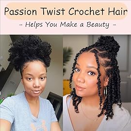 8 Packs Passion Twist Hair 10 Inch Pre-twisted Passion Twist Crochet Hair Pre-looped Crochet Braids Hair for Women Passion Twists Braiding Hair Synthetic Hair Extensions (12Strands/Pack; 1B)