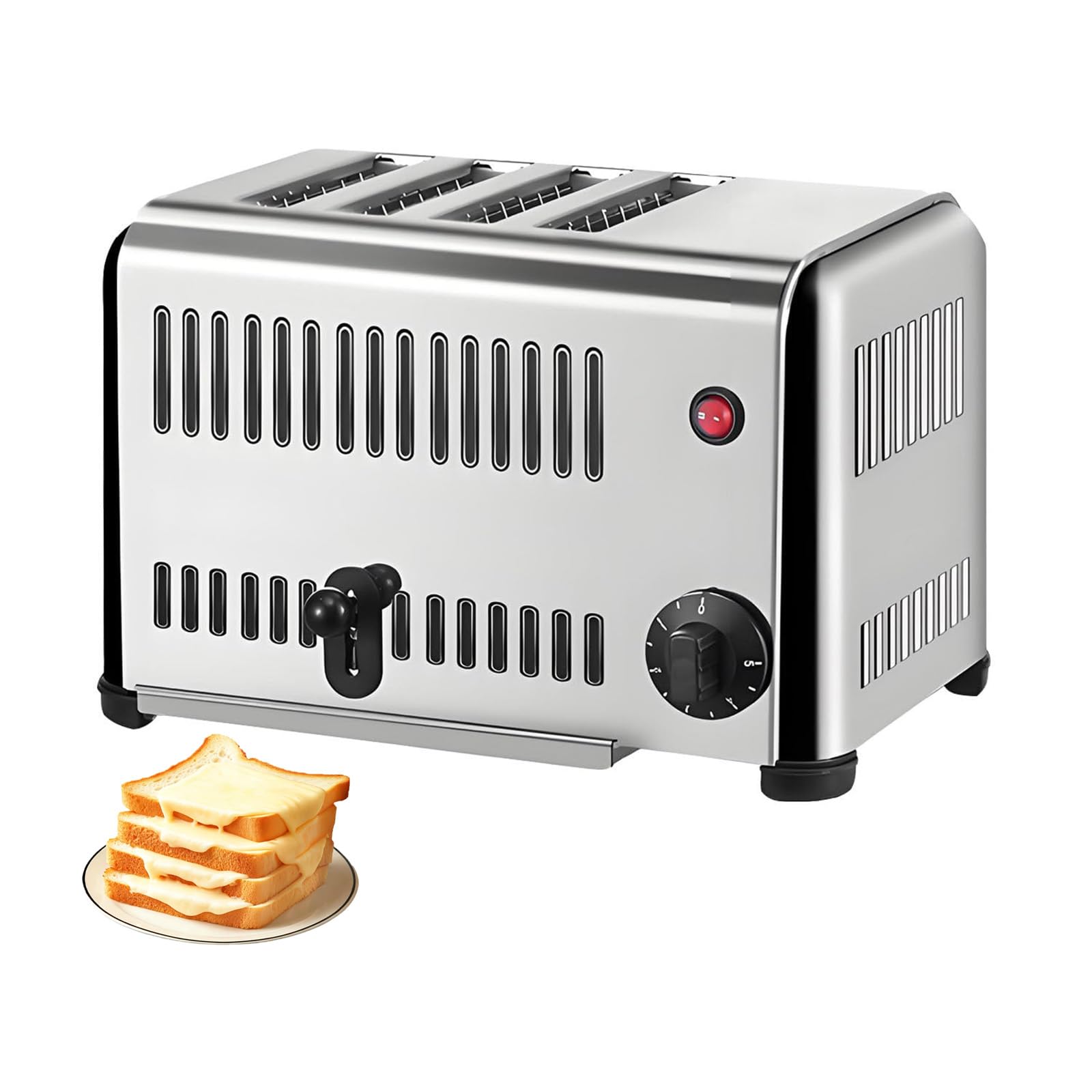 Tostadora comercial con 5 niveles de bronceado ajustables y bandeja de migas extraíble 1