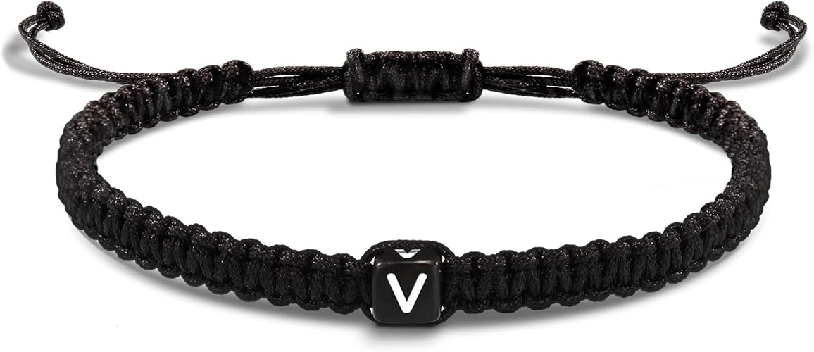 Initial Bracelets for Women Men Gifts for Her Teen Girl Best Friend Birthday Graduation Dainty Braided Bracelets Letter A-Z Charm Adjustable Link Mother's Day Jewelry Mom Christmas Gifts Valentine's Day Jewelry